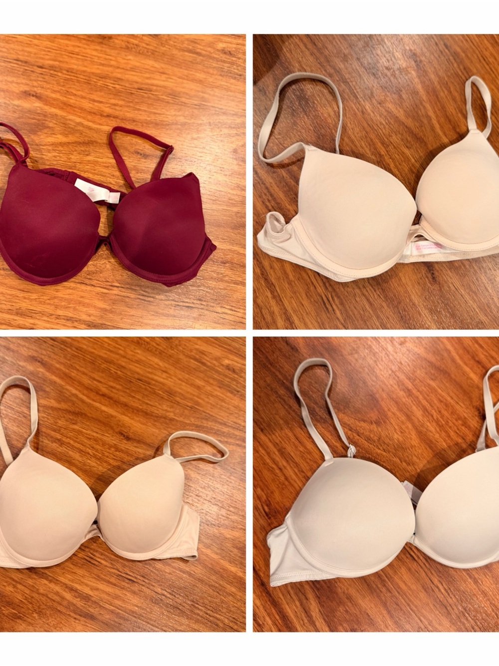 VS Everywhere T-Shirt Push Up 34A Bra bundle- 4 bras